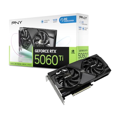 PNY GeFORCE RTX 5060 Ti 16GB Overclocked Dualfan グラフィックスボード VCG5060T16DFXPB1-O VD9229