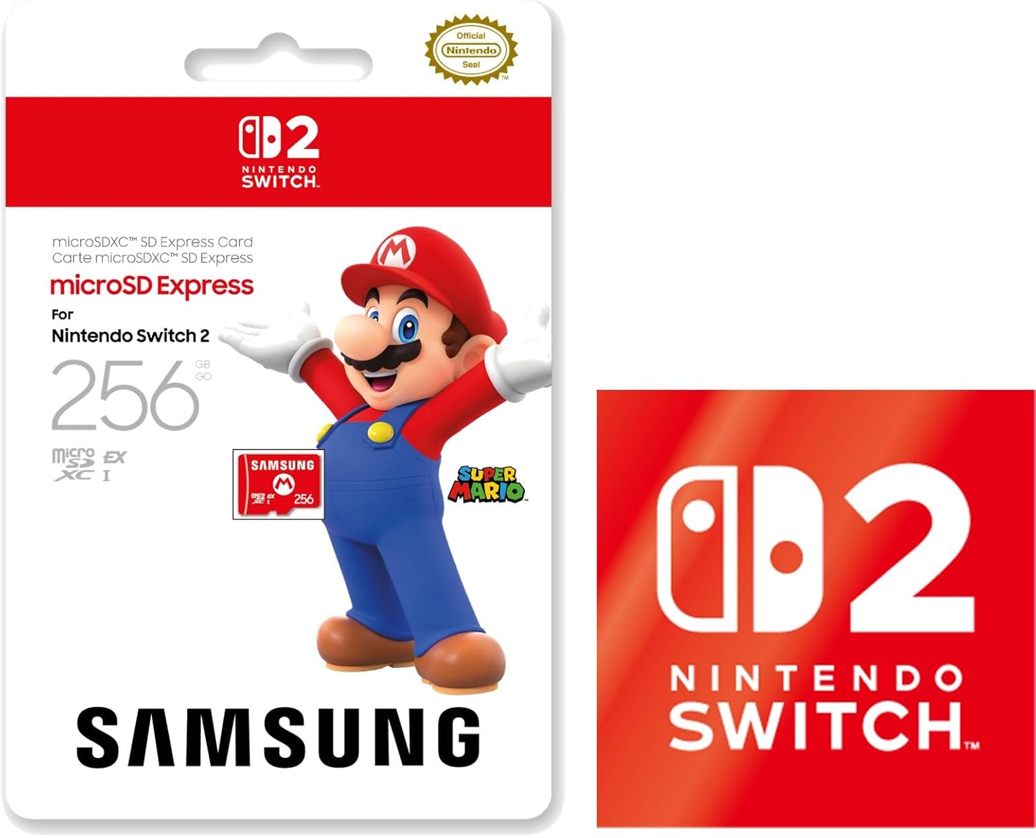 【任天堂ライセンス商品】Samsung microSD Express Card 256GB for Nintendo Switch 2(サムスン マイクロSDエクスプレスカード 256GB) 【Amazon.co.jp限定特典】Nintendo Switch 2 ロゴデザインステッカー 同梱