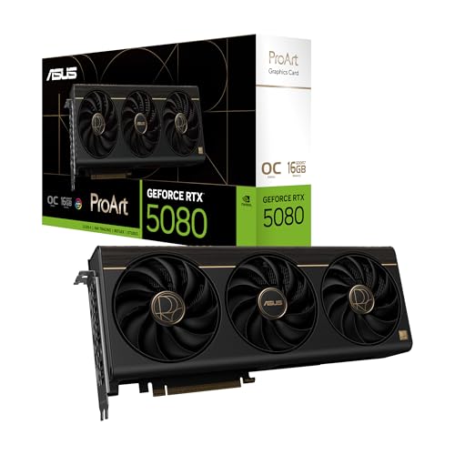 ASUS ProArt GeForce RTX 5080 16GB GDDR7 OC Edition ビデオカード コンパクトな 2.5 スロット設計、強力な冷却/PROART-RTX5080-O16G 国内正規代理店品