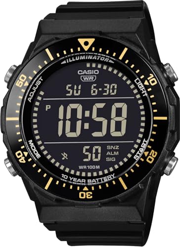 カシオ メンズ デジタルムーブメントウォッチ デジタルディスプレイと樹脂ストラップ - AE-1700H-1BVDF、ブラック