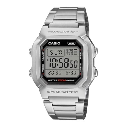 Casio W-800HD-1AVDF デジタルシルバー腕時計 ユニセックス (I132)