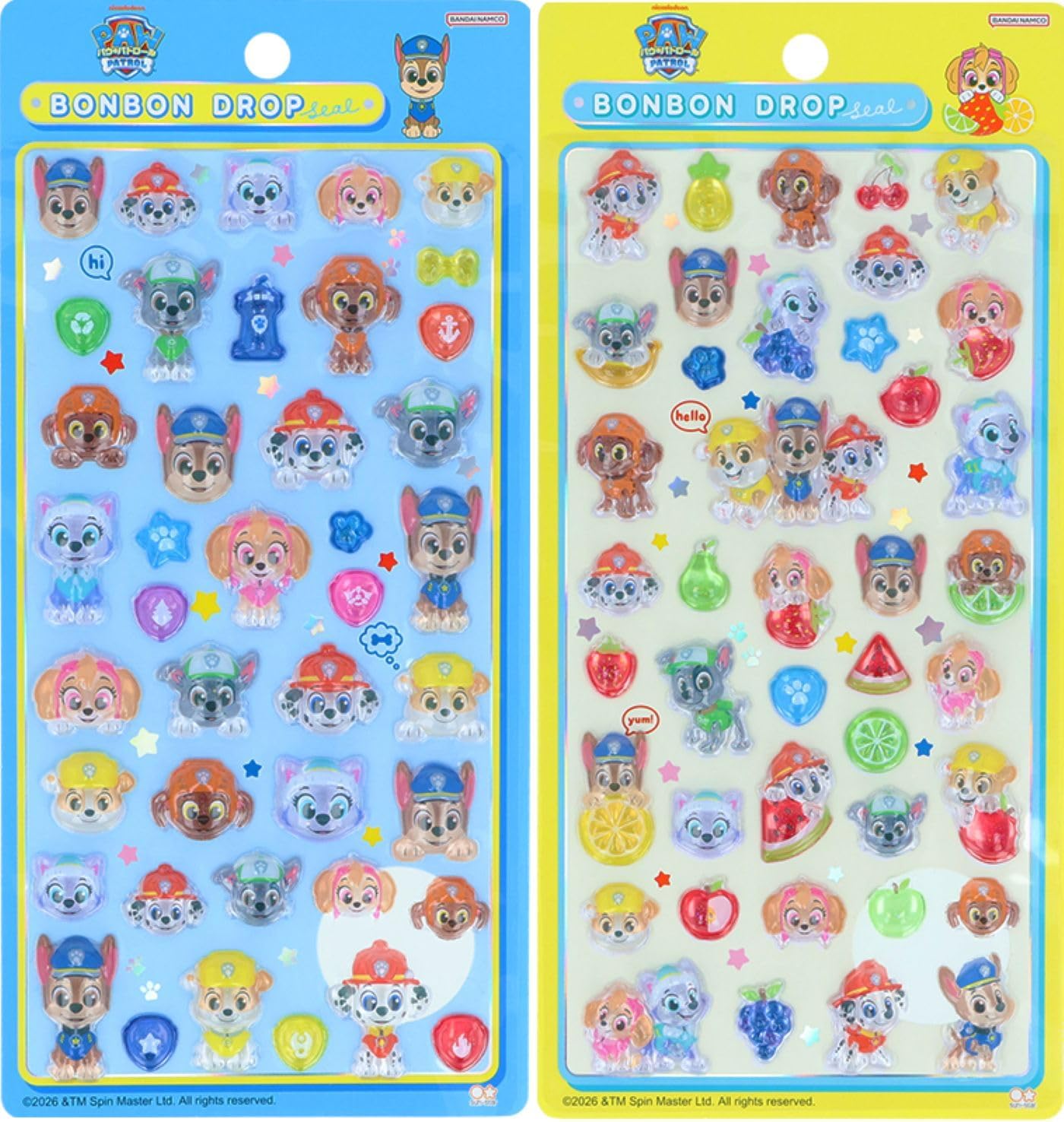 ボンボンドロップシール パウ・パトロール 【2個セット】 バッジ・フルーツ S8816697 S8816700
