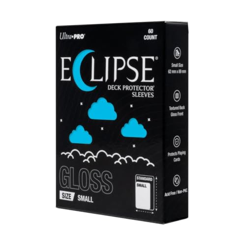 Ultra PRO - Eclipse® グロススモールデッキプロテクター®スリーブ:スカイブルー - 60ct | 光沢のあるフロントカードシールドカバー TCGトーナメントプレイ用 不透明な裏面とプレミアムシャッフルフィール。