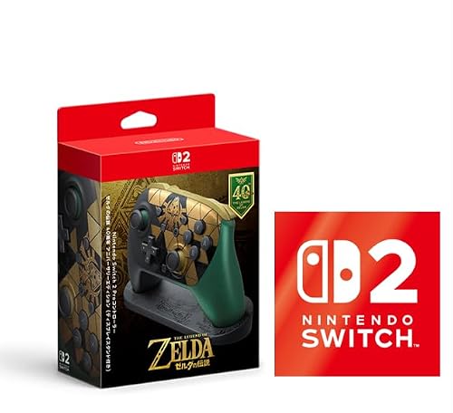 【任天堂純正品】Nintendo Switch 2 Proコントローラー ゼルダの伝説 40周年 アニバーサリーエディション（ディスプレイスタンド付き） 【Amazon.co.jp限定】 特典 Nintendo Switch 2 ロゴデザインステッカー 同梱