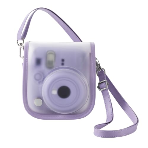 エレコム チェキ instax mini 13 mini 12 用 カメラケース カバー ケースのまま撮影可能 マグネット フラップ 傷やホコリから守る ストラップ付属 パープル IC-CCM13PU