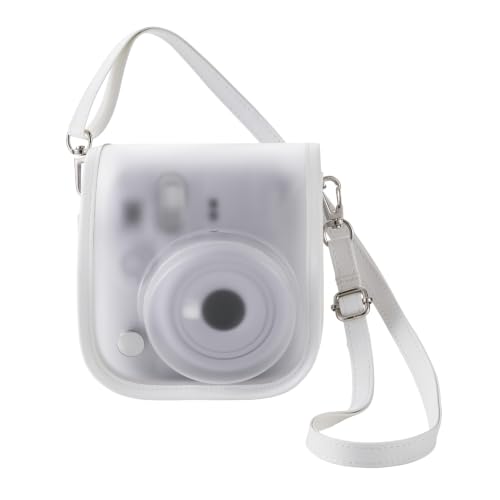 エレコム チェキ instax mini 13 mini 12 用 カメラケース カバー ケースのまま撮影可能 マグネット フラップ 傷やホコリから守る ストラップ付属 ホワイト IC-CCM13WH