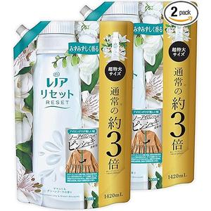 【まとめ買い】 [大容量] レノア リセット 柔軟剤 ヤマユリ＆グリーンブーケ 詰め替え 1,420mL ×2個