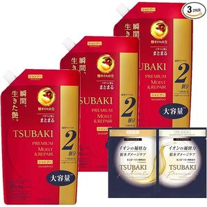 【まとめ買い】TSUBAKI(ツバキ) プレミアムモイスト シャンプー つめかえ 660ml×3個+おまけ ダメージ ヘアケア ツヤ しっとり 補修 うるおい 大容量 詰め替え