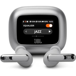 JBL LIVE BEAM 3 ワイヤレスイヤホン スマート充電ケース/LDAC対応ハイレゾ/マルチポイント/ハイブリッド ノイズキャンセリング/IP55防水/ワイヤレス充電対応/シルバー/JBLLIVEBEAM3SIL